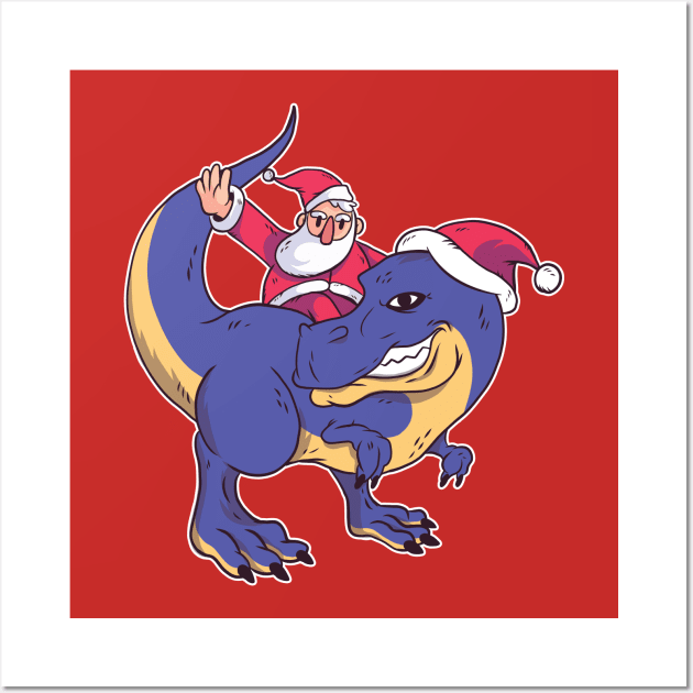 Santa Rex Graphic Tee Wall Art by vexeltees